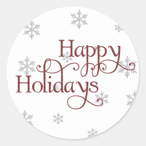Happy Holidays Snowflake Sticker