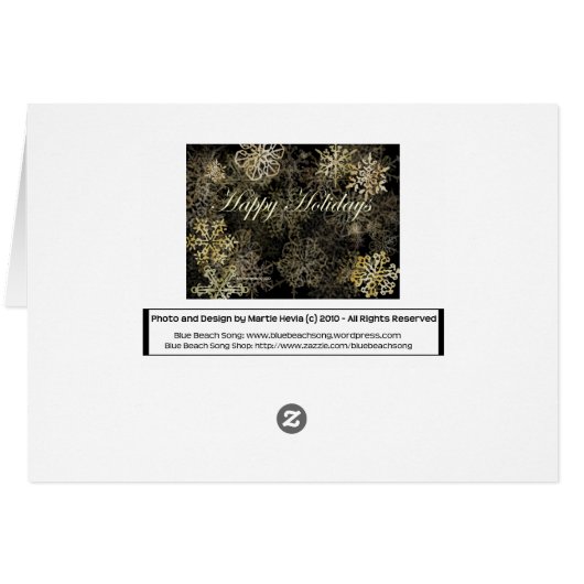 Happy Holidays Snowflakes Card (Back Horizontal)