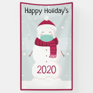 Happy Holidays Snowman Banner