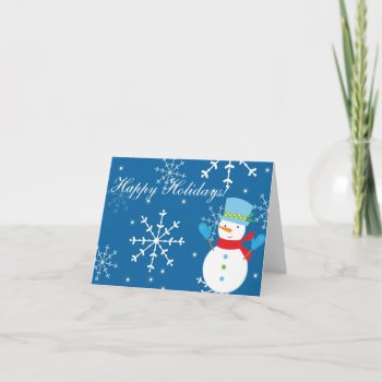 Happy Holidays Snowman Christmas Or Thank You Card by BellaMommyDesigns at Zazzle