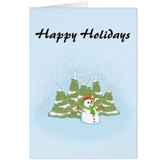 Happy Holidays Snowman Custom Cards (Front)