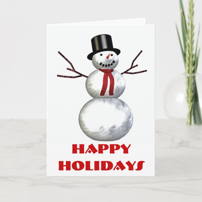 Happy Holidays - snowman Holiday Card (Front)
