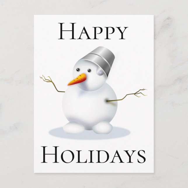 Happy Holidays Snowman Holiday Postcard (Front)