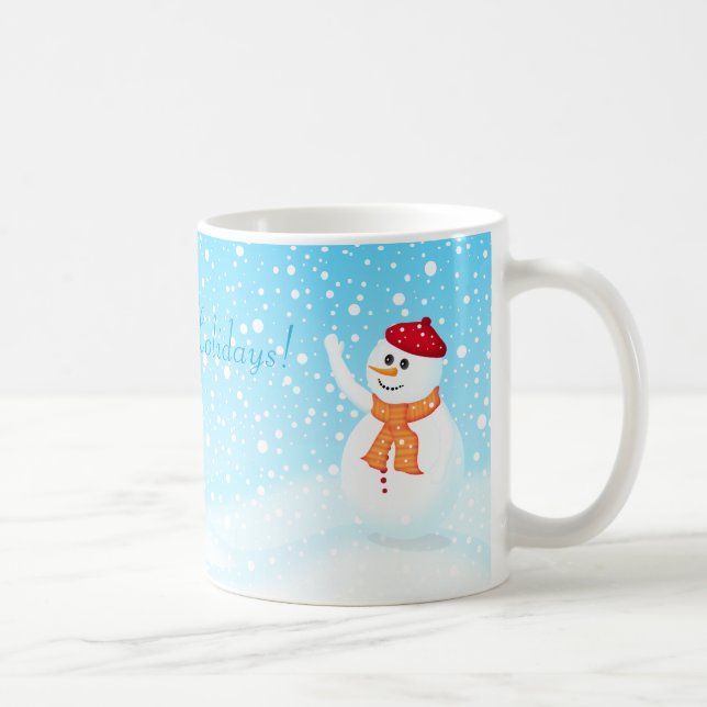 "Happy Holidays" Snowman Mug (Right)