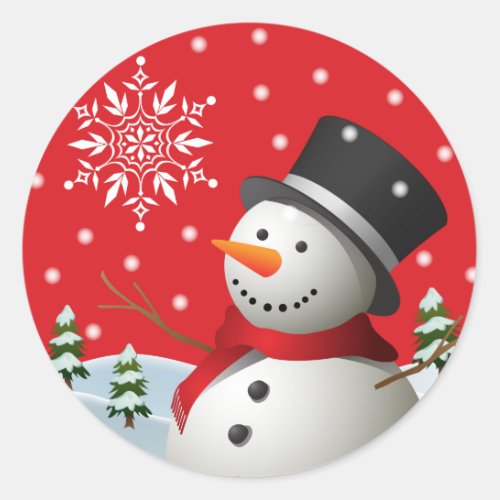 Happy Holidays Snowman Stickers