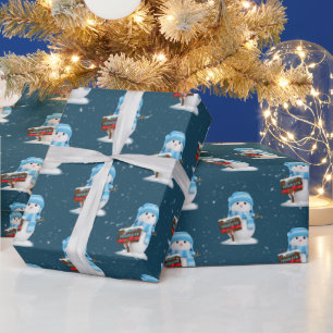 Happy Holidays Snowman Wrapping Paper