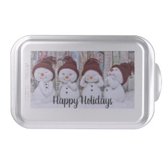 Happy Holidays Snowmen Cake Pan