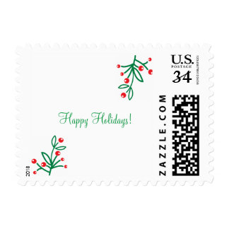 Happy Holidays Stamp. Postage