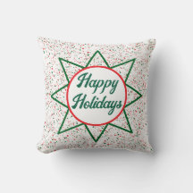 Happy Holidays / Star / Green Red Splatter