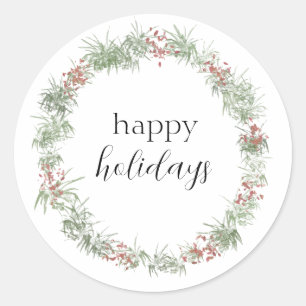 Happy Holidays Sticker   Round
