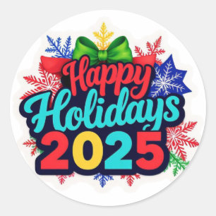 happy holidays stickers 2025