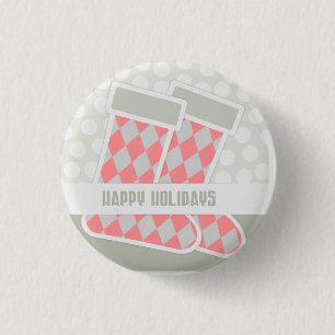 Happy Holidays Stocking Button