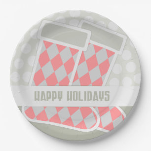 Happy Holidays Stocking Paper Plates