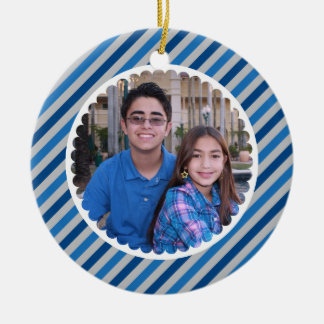 Happy Holidays Stripes Photo Ornament