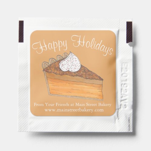 Happy Holidays Sweet Potato Pie Slice Christmas Hand Sanitizer Packet