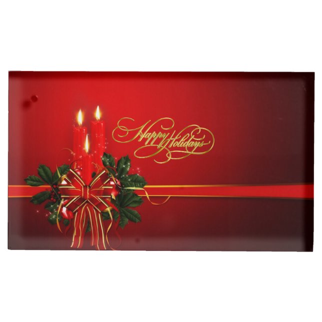 Happy Holidays Table Card Holder (Front)