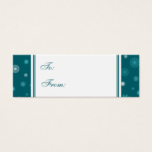 Customizable Happy Holidays Teal Snowflakes Gift Tags Business Cards