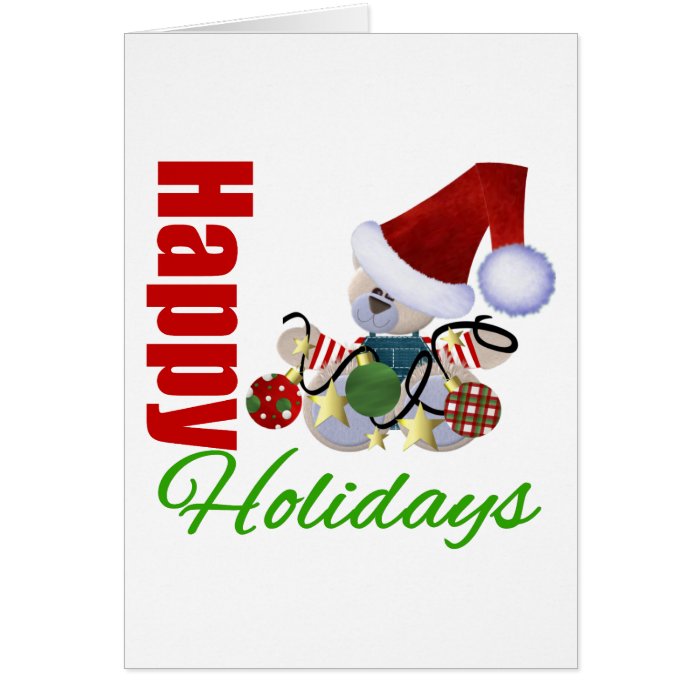 Happy Holidays Teddy Bear Greeting Cards