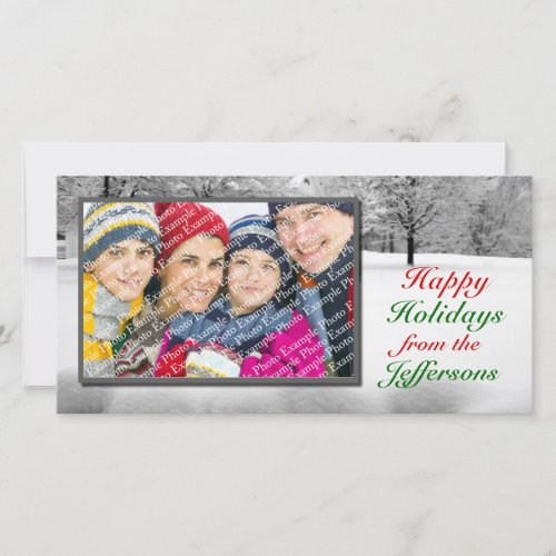 Happy Holidays Template Photo Xmas Winter Scene 