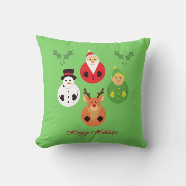 Happy Holidays! Throw Pillow (Front)