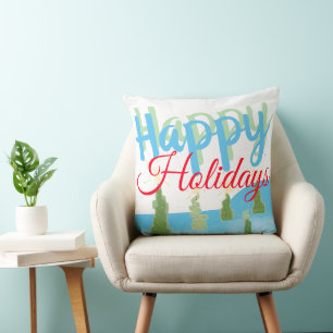 Happy Holidays Throw Pillow