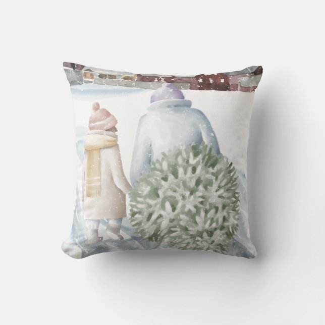 Happy Holidays Throw Pillow (Front)