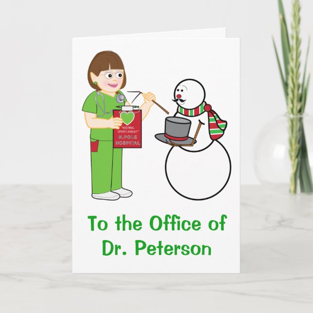 Happy Holidays to a Doctor's Office Holiday Card (Front)