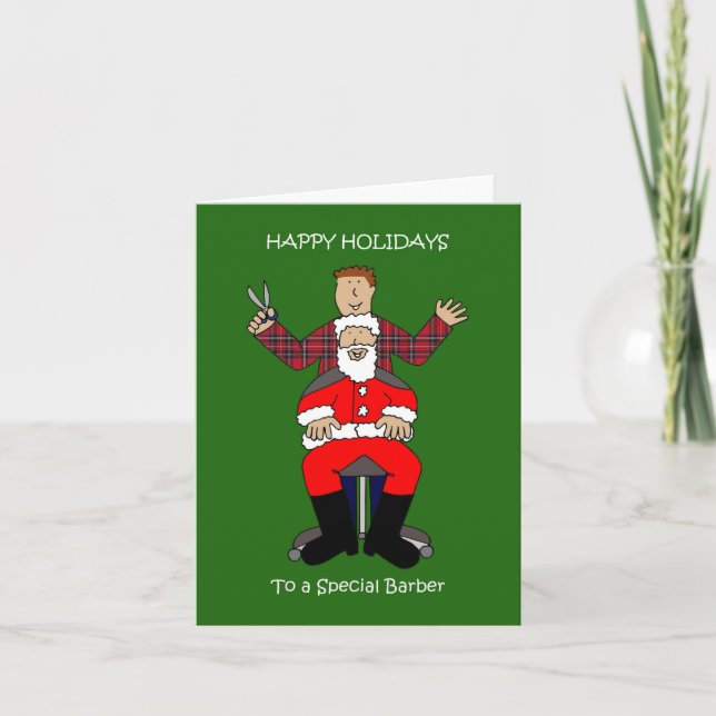 Happy Holidays to Barber Card (Front)