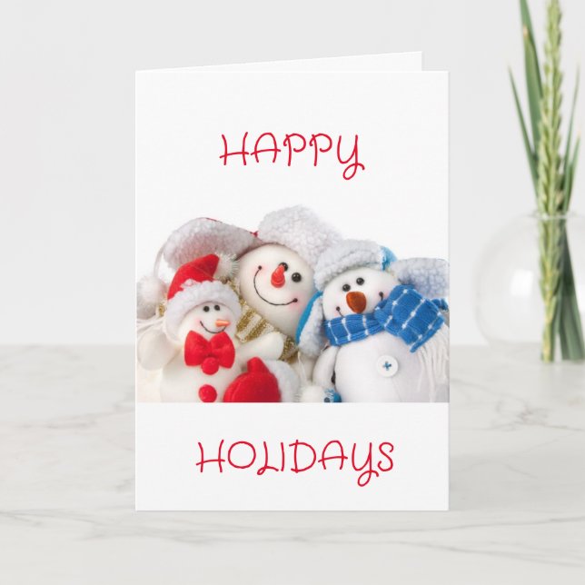 HAPPY HOLIDAYS TO "YOU" SAYS SNOWMEN HOLIDAY CARD (Front)