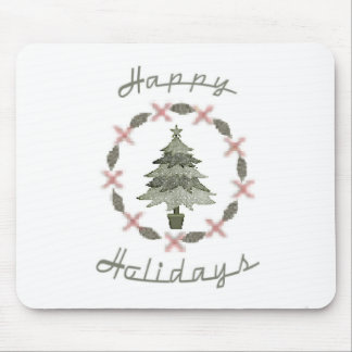 Happy Holidays Tree Mouse Pad