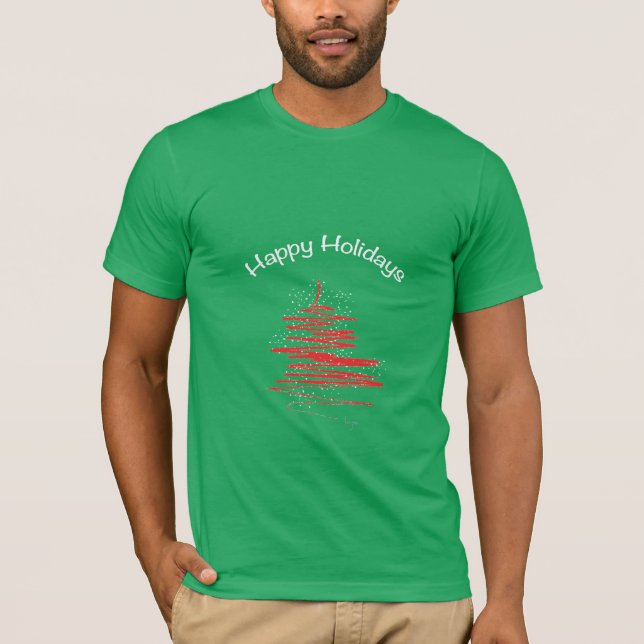 Happy Holidays Tree Snowflakes Men's T-shirts (Front)