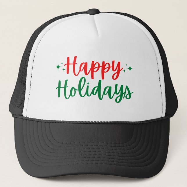 Happy Holidays Trucker Hat (Front)