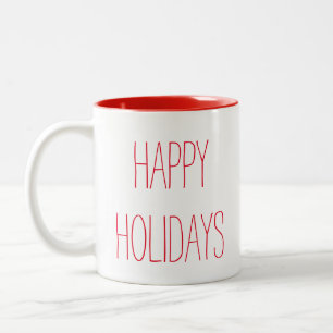 Happy Holidays Two-Tone Coffee Mug