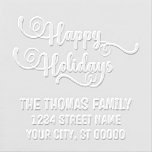Happy Holidays Typography #10 Name Return Address Embosser<br><div class="desc">Elegant Happy Holidays Typography #10 Custom Name Return Address Embosser ==========</div>