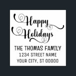 Happy Holidays Typography #10 Name Return Address Self-inking Stamp<br><div class="desc">Elegant Happy Holidays Typography #10 Custom Name Return Address Embosser ======
.</div>