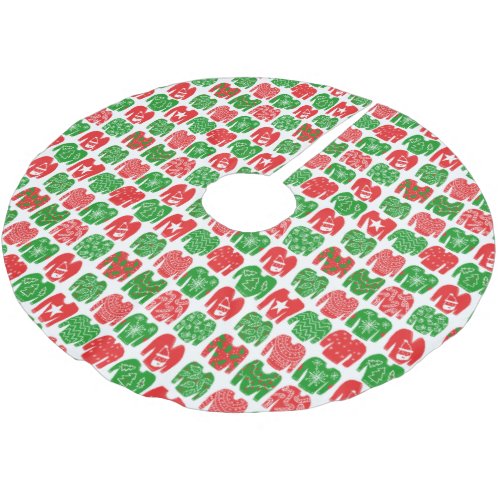 Happy Holidays Ugly Christmas Sweater Pattern Brushed Polyester Tree Skirt