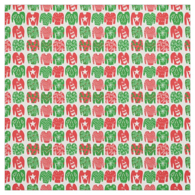 Happy Holidays Ugly Christmas Sweater Pattern Fabric (Swatch)
