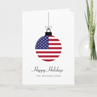 Happy Holidays | United States of America Flag Card