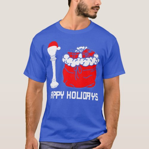 Happy Holidays Vintage Chess Figure Retro Santa Ha T_Shirt