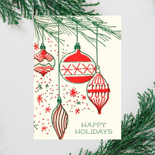 HAPPY HOLIDAYS Vintage Hand Drawn Christmas Tree