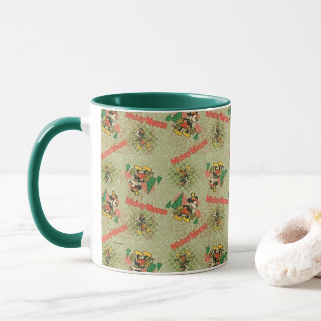 Happy Holidays | Vintage Mickey Mouse Christmas Mug (With Donut)