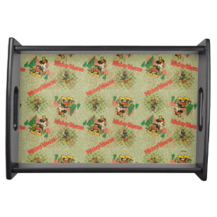 Happy Holidays Vintage Mickey Mouse Christmas Serving Tray
