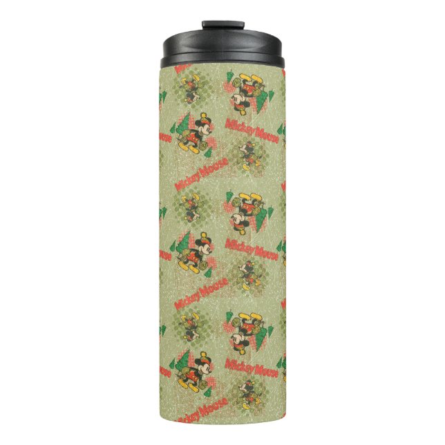 Happy Holidays | Vintage Mickey Mouse Christmas Thermal Tumbler (Front)