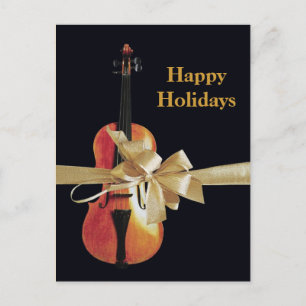 Happy Holidays Violin Holiday Postcard