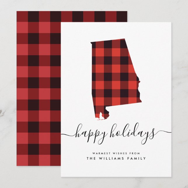 HAPPY HOLIDAYS Warm Wishes From Alabama (Front/Back)