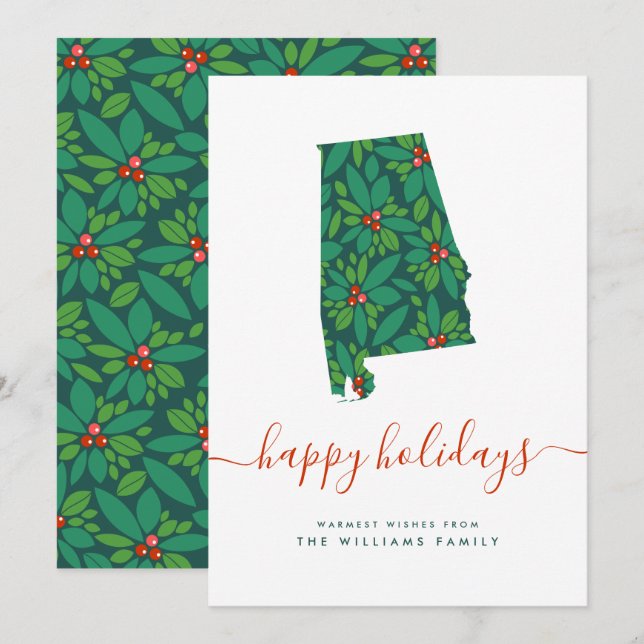 HAPPY HOLIDAYS Warm Wishes From Alabama (Front/Back)