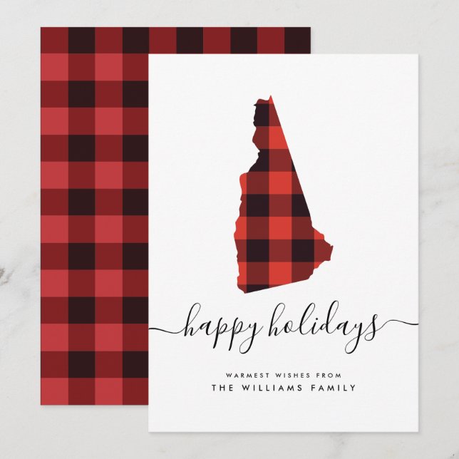 HAPPY HOLIDAYS Warm Wishes From New Hampshire (Front/Back)