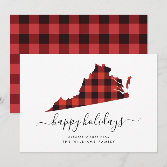 HAPPY HOLIDAYS Warm Wishes From Virginia (Front/Back)