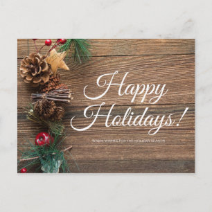 Happy Holidays, Warm Wishes Holiday Postcard