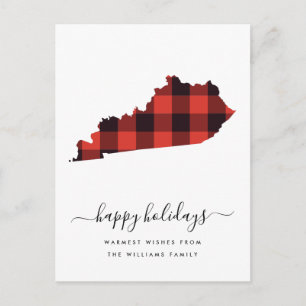 Happy Holidays Warm Wishes Kentucky Postcard